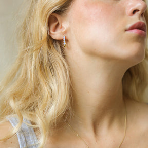 Moonstone Pave Hoops