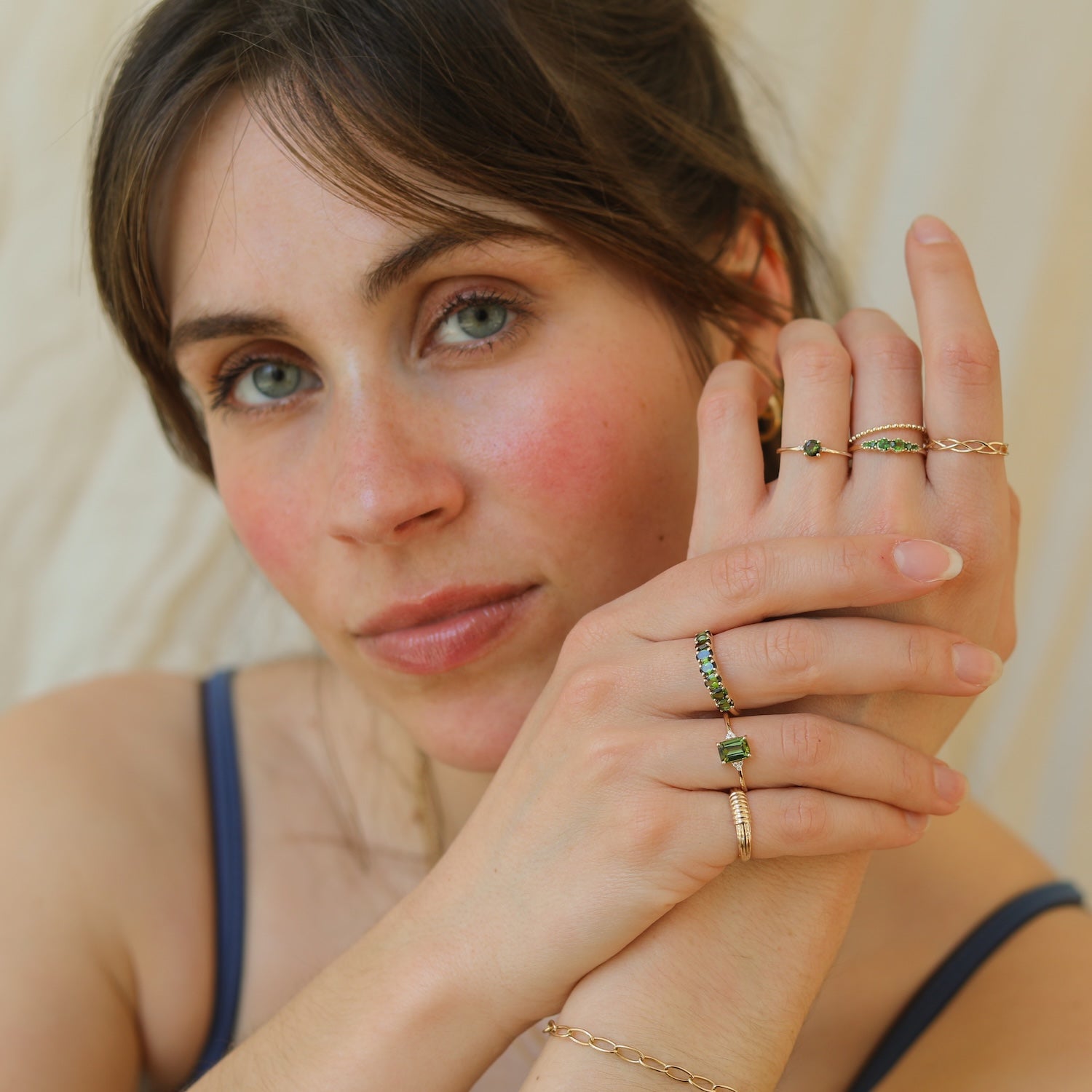 Sam Square Tourmaline Diamond ring | 9K